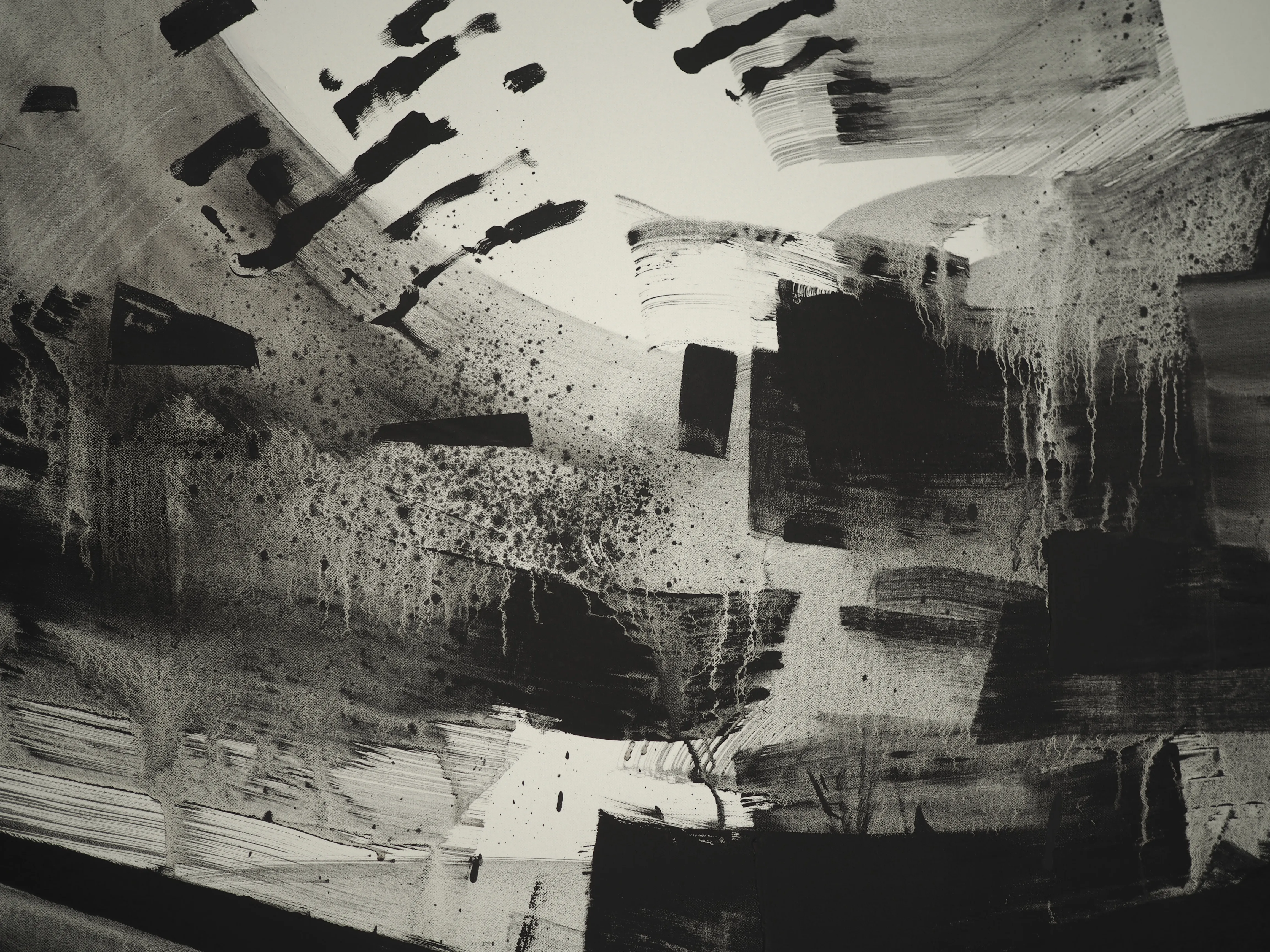 Image of Fading Memories by Maryna Karapetian, size: 146 x 97 cm, made of acrylics, spray paints, canvas, Painting medium, from Barcelona, Spain, part of the Act of Preservation series, priced at €1000 Photo 4 of 7.