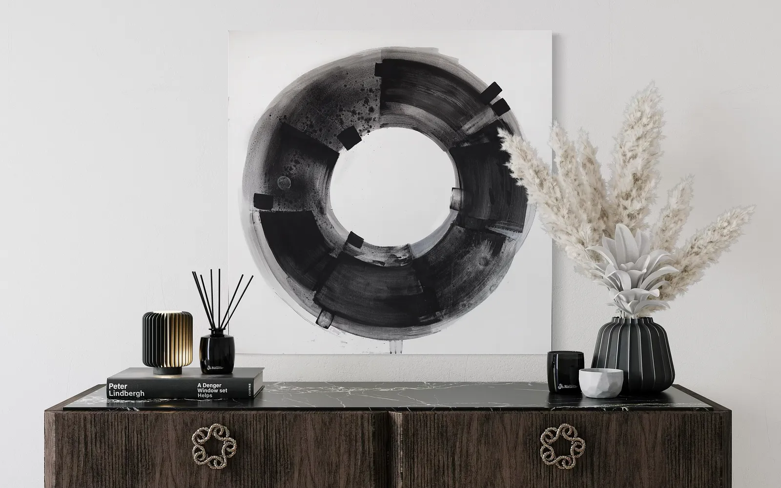 Image of Shadows in the Quite by Maryna Karapetian, size: 80 x 80 cm, made of acrylics, spray paints, canvas, Painting medium, from Barcelona, Spain, part of the Act of Preservation series, priced at €600 Photo 4 of 4.
