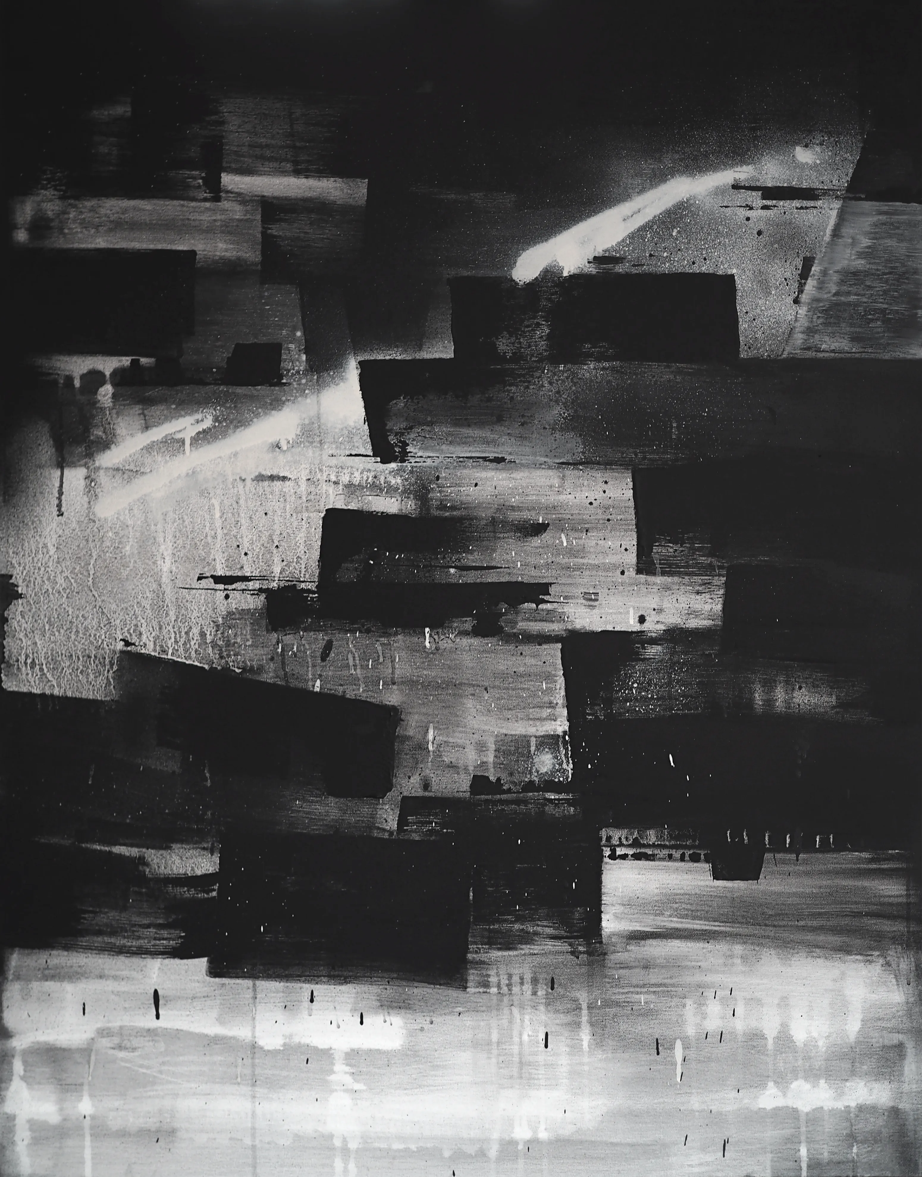 Image of In the Darkening Sky by Maryna Karapetian, size: 80 x 100 cm, made of acrylics, spray paints, canvas, Painting medium, from Barcelona, part of the Act of Preservation series, priced at €600 Photo 1 of 4.
