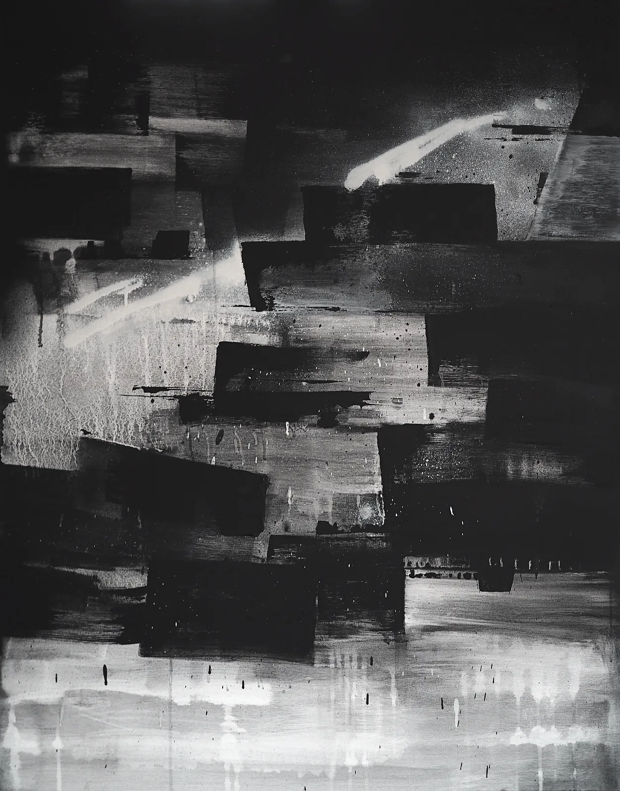 Image of In the Darkening Sky by Maryna Karapetian, size: 80 x 100 cm, made of acrylics, spray paints, canvas, Painting medium, from Barcelona, part of the Act of Preservation series, priced at €600 Photo 1 of 4.