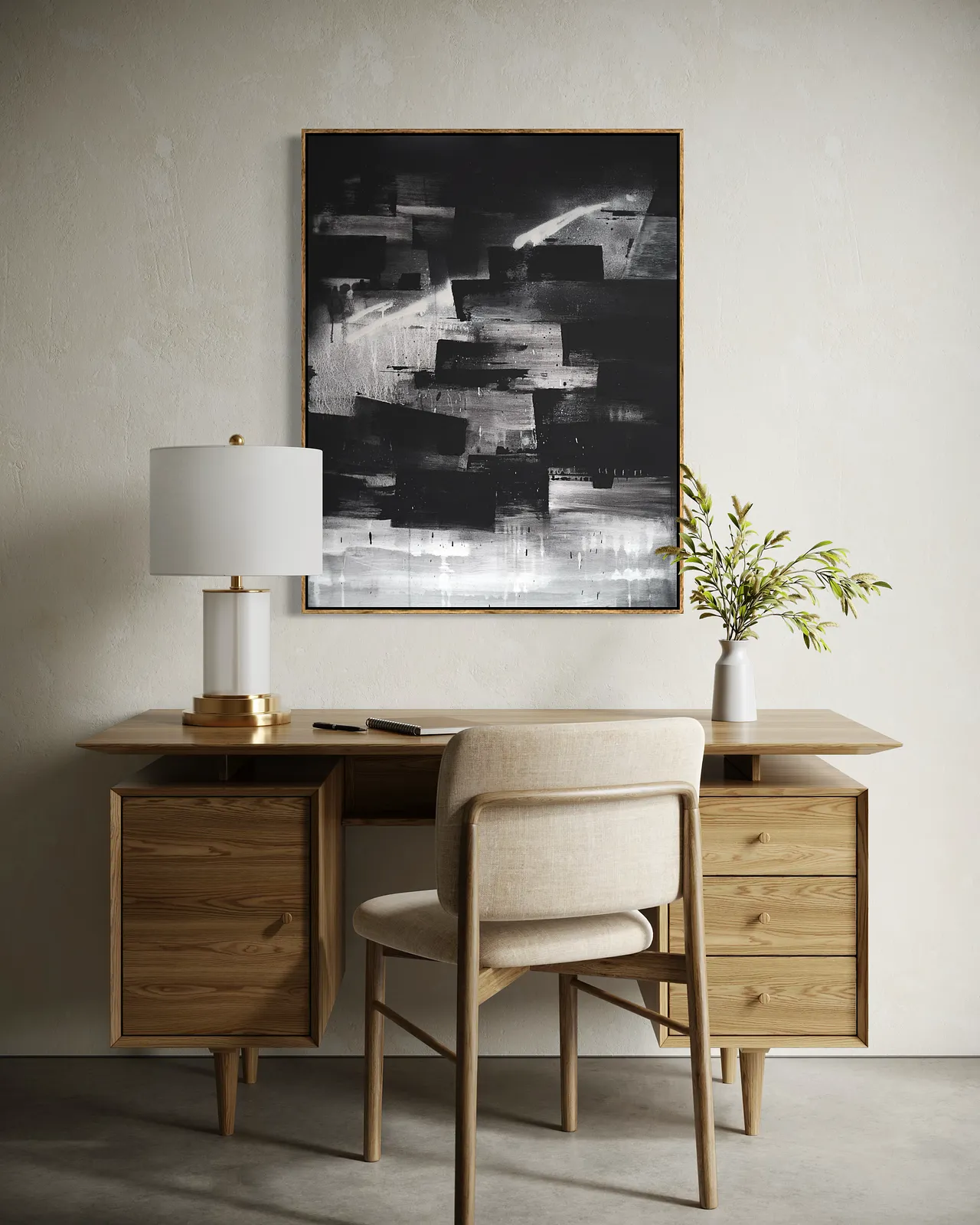 Image of In the Darkening Sky by Maryna Karapetian, size: 80 x 100 cm, made of acrylics, spray paints, canvas, Painting medium, from Barcelona, part of the Act of Preservation series, priced at €600 Photo 4 of 4.