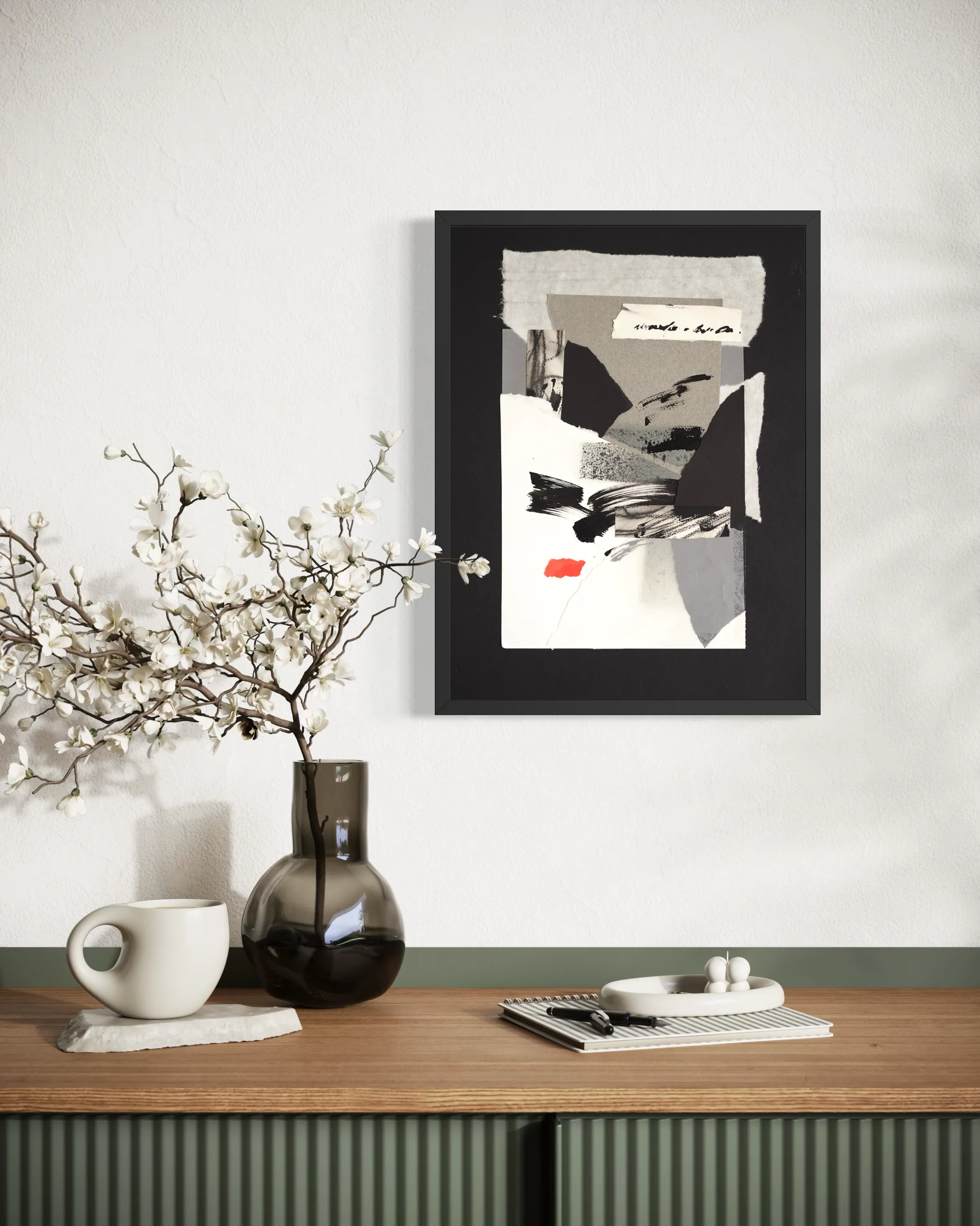 Image of Afterimages: 007 by Maryna Karapetian, size: 30 x 40 cm, made of charcoal, acrylics, paper, Collage medium, from Barcelona, part of the Afterimages series, priced at €80 Photo 2 of 3.