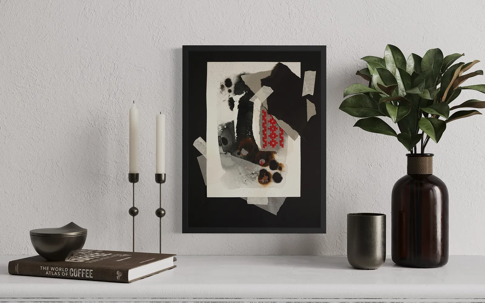 Image of Afterimages: 010 by Maryna Karapetian, size: 30 x 40 cm, made of watercolours, embroidery, paper, Collage medium, from Barcelona, part of the Afterimages series, priced at €80 Photo 3 of 3.
