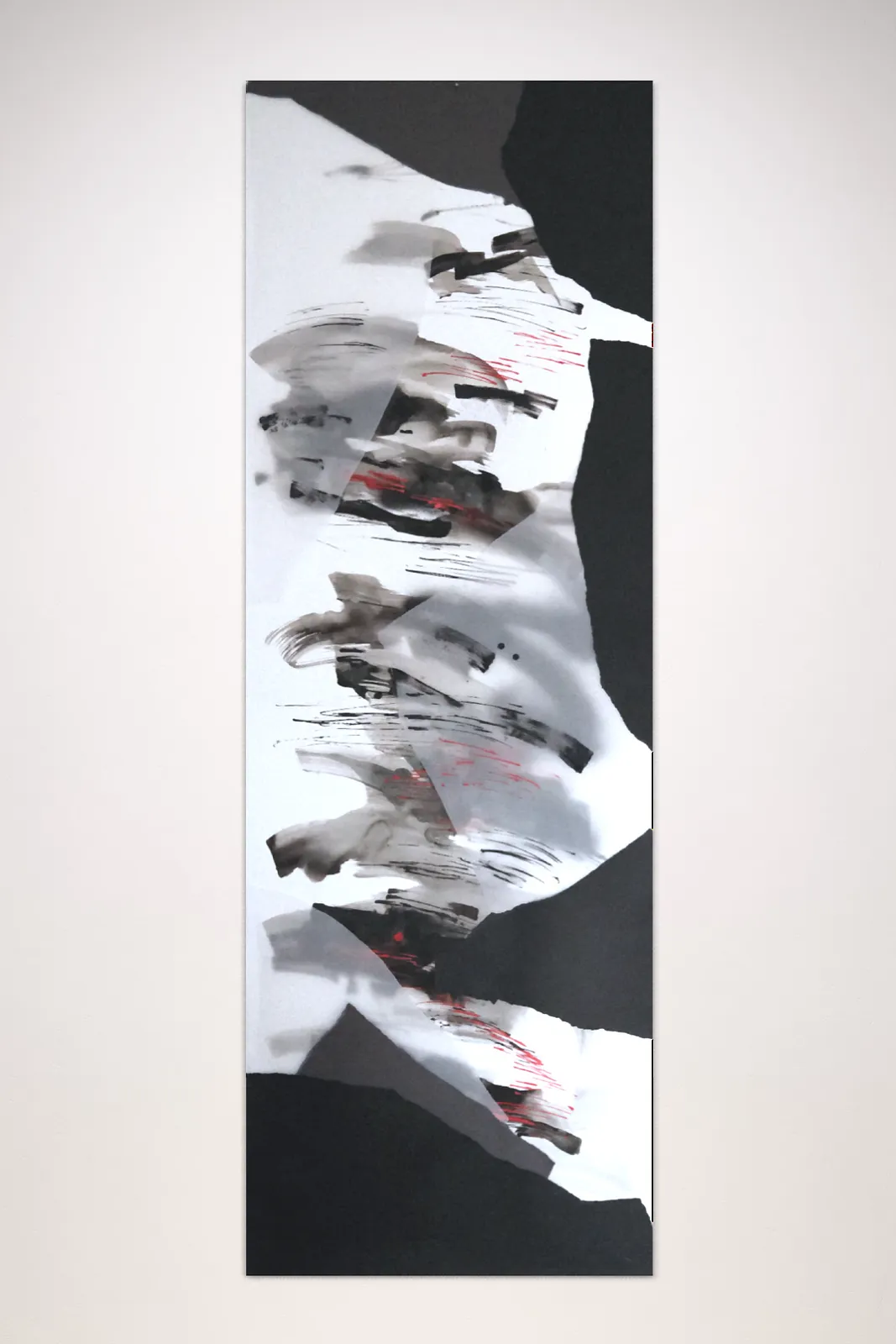 Image of Hidden or Revealed: 03 by Maryna Karapetian, size: 75 x 200 cm, made of watercolours, acrylics, spray paints, ink, paper, Collage medium, from Barcelona, part of the Hidden or Revealed series, priced at €600 Photo 1 of 4.