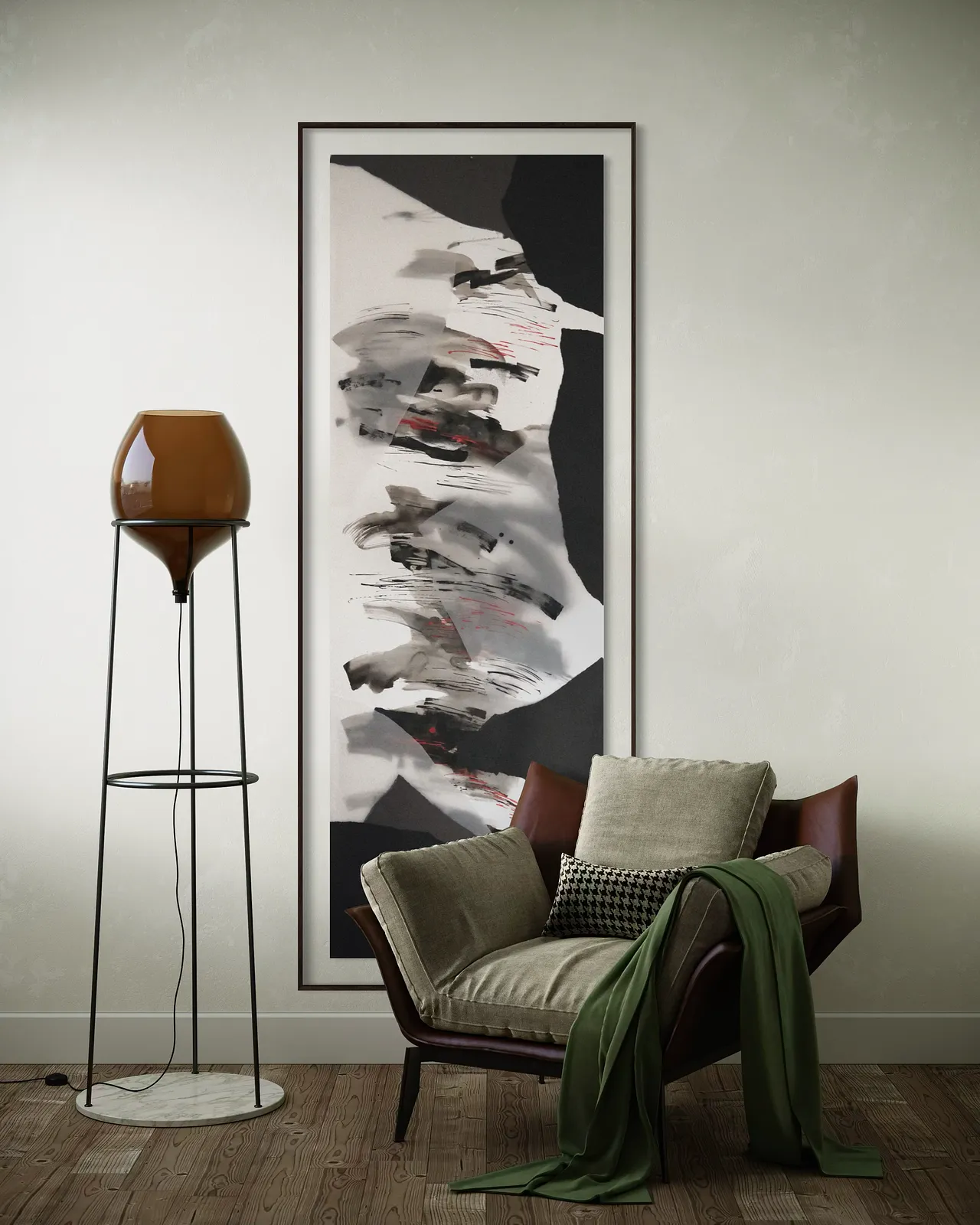 Image of Hidden or Revealed: 03 by Maryna Karapetian, size: 75 x 200 cm, made of watercolours, acrylics, spray paints, ink, paper, Collage medium, from Barcelona, part of the Hidden or Revealed series, priced at €600 Photo 3 of 4.