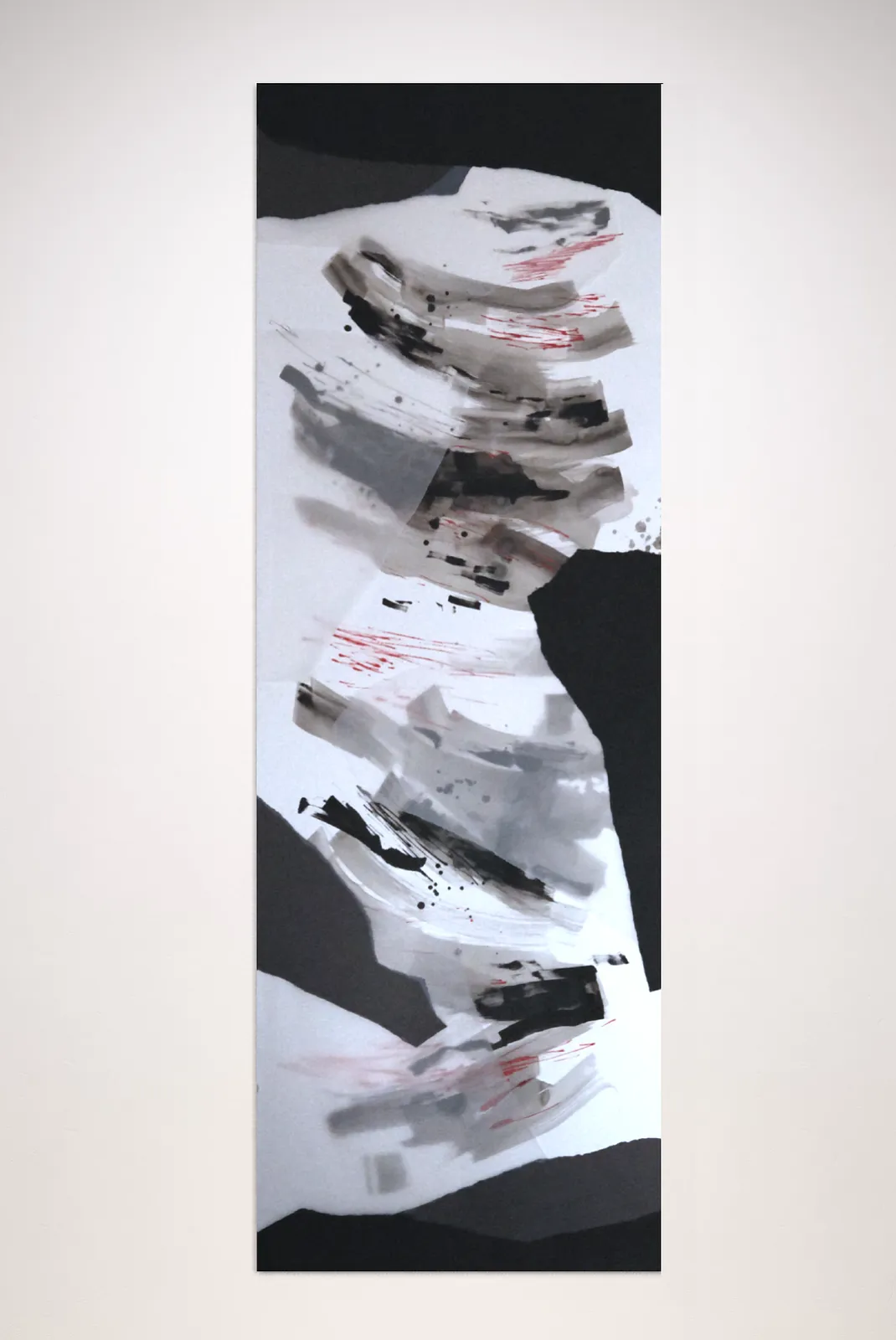 Image of Hidden or Revealed: 02 by Maryna Karapetian, size: 75 x 200 cm, made of watercolours, acrylics, spray paints, ink, paper, Collage medium, from Barcelona, part of the Hidden or Revealed series, priced at €600 Photo 1 of 3.