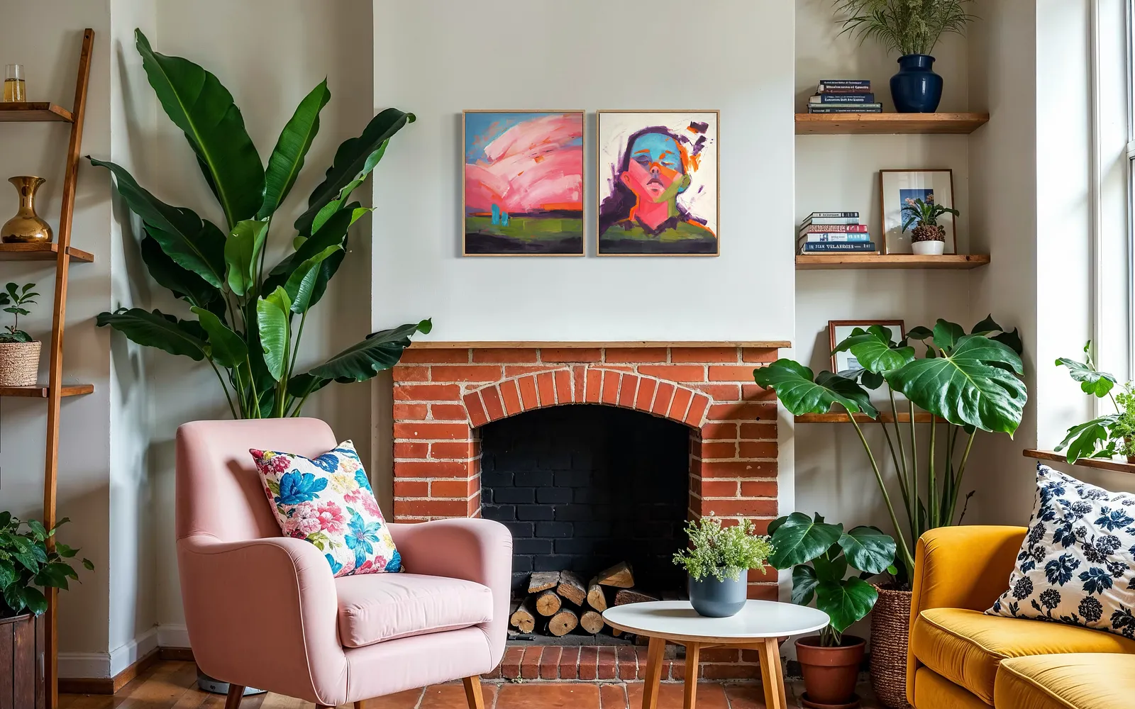 Image of Apricot Garden by Maryna Karapetian, size: 2 canvases 46 x 55 cm, made of acrylics, oil pastels, canvas, Painting medium, from Barcelona, part of the We Remember Places, Places Remember Us series, priced at €750 Photo 3 of 3.