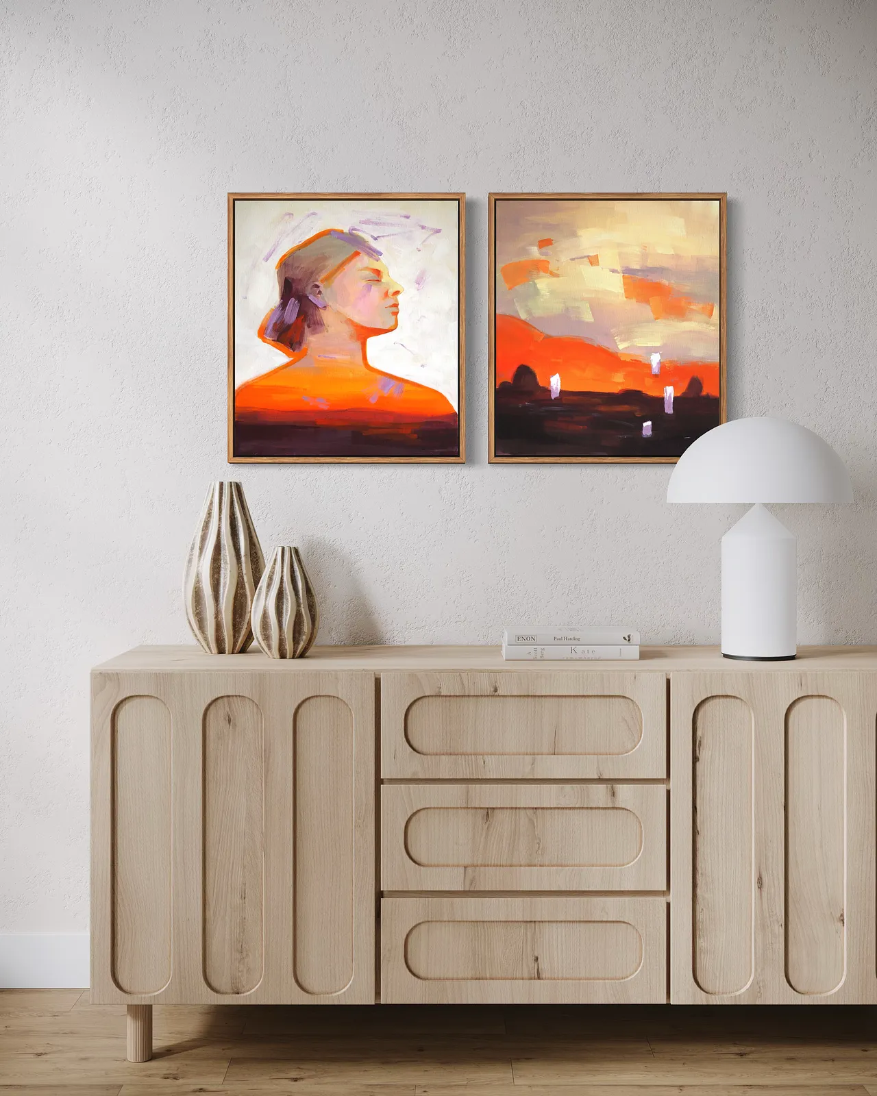 Image of Wind from the East by Maryna Karapetian, size: 2 canvases 46 x 55 cm, made of acrylics, oil pastels, canvas, Painting medium, from Barcelona, part of the We Remember Places, Places Remember Us series, priced at €750 Photo 3 of 4.