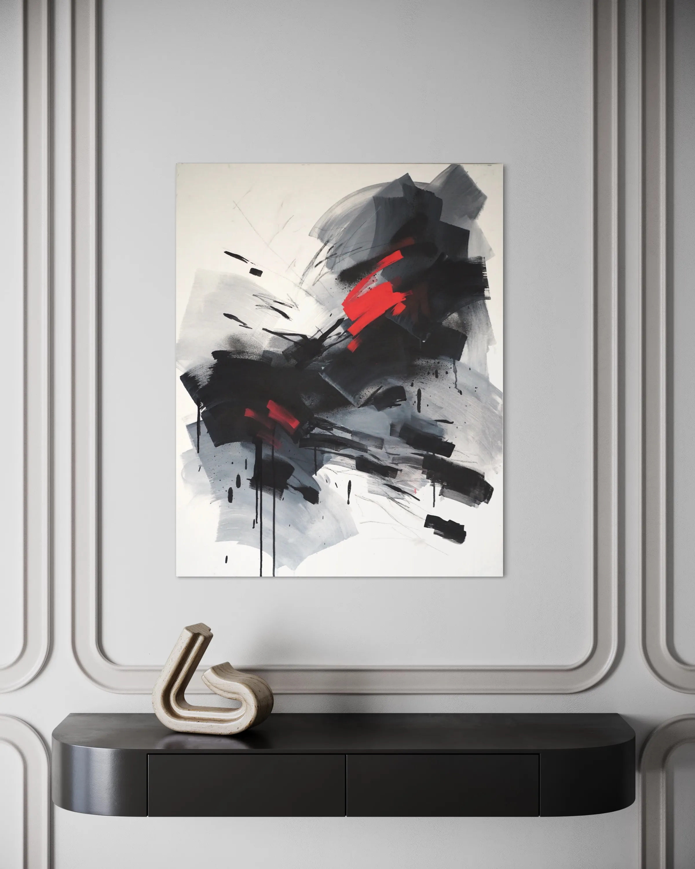 Image of Layers of Memory by Maryna Karapetian, size: 73 x 92 cm, made of acrylics, spray paints, charcoal, canvas, Painting medium, from Barcelona, part of the Memories series, priced at €600 Photo 3 of 4.