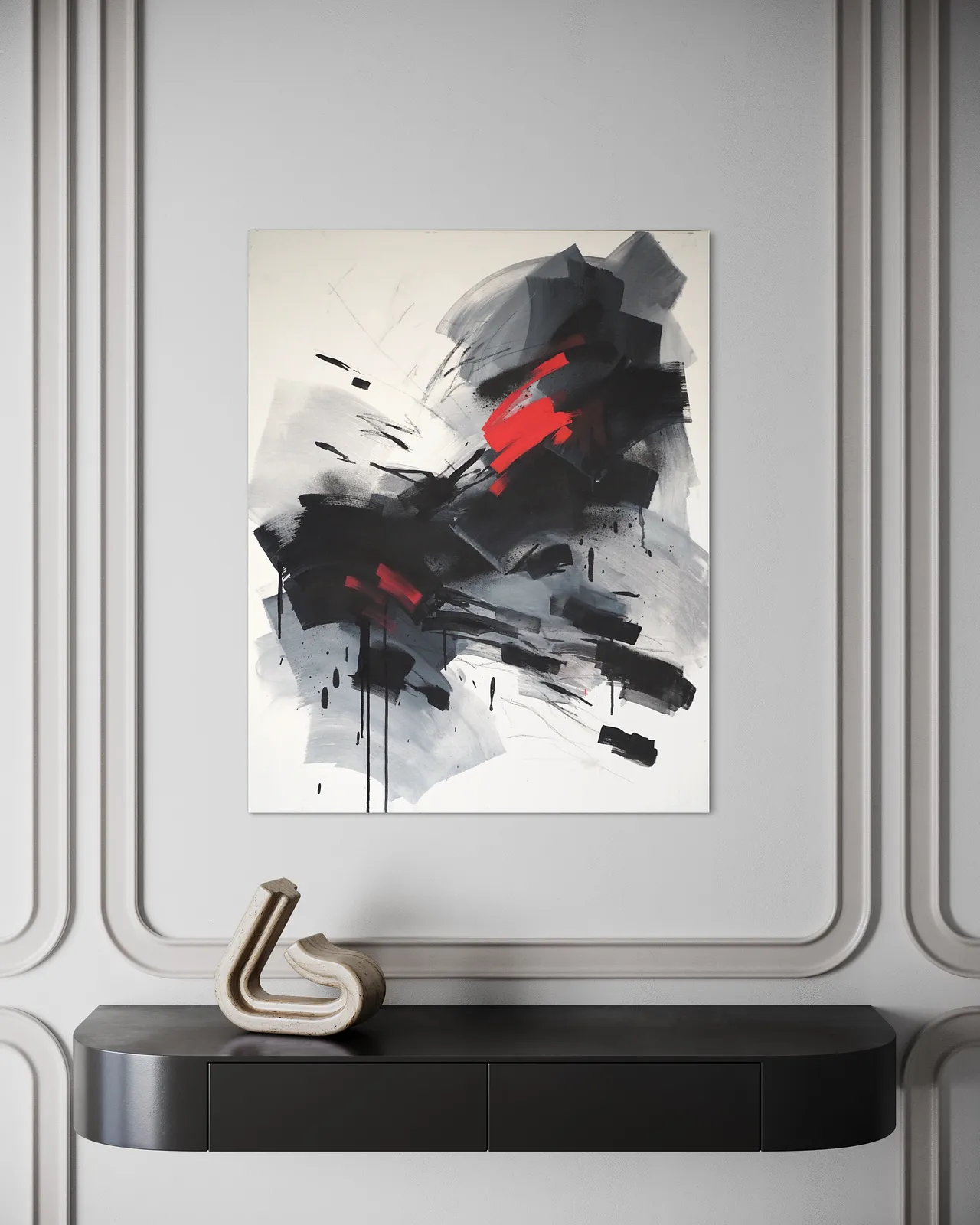 Image of Layers of Memory by Maryna Karapetian, size: 73 x 92 cm, made of acrylics, spray paints, charcoal, canvas, Painting medium, from Barcelona, part of the Memories series, priced at €600 Photo 3 of 4.