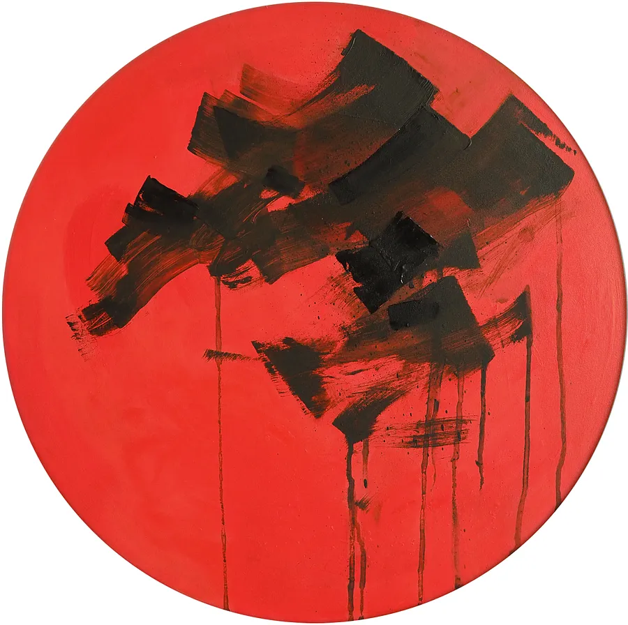 Image of Still There by Maryna Karapetian, size: D 50 cm, made of acrylics, oils, canvas, Painting medium, from Malmo, part of the Memories series, priced at €400