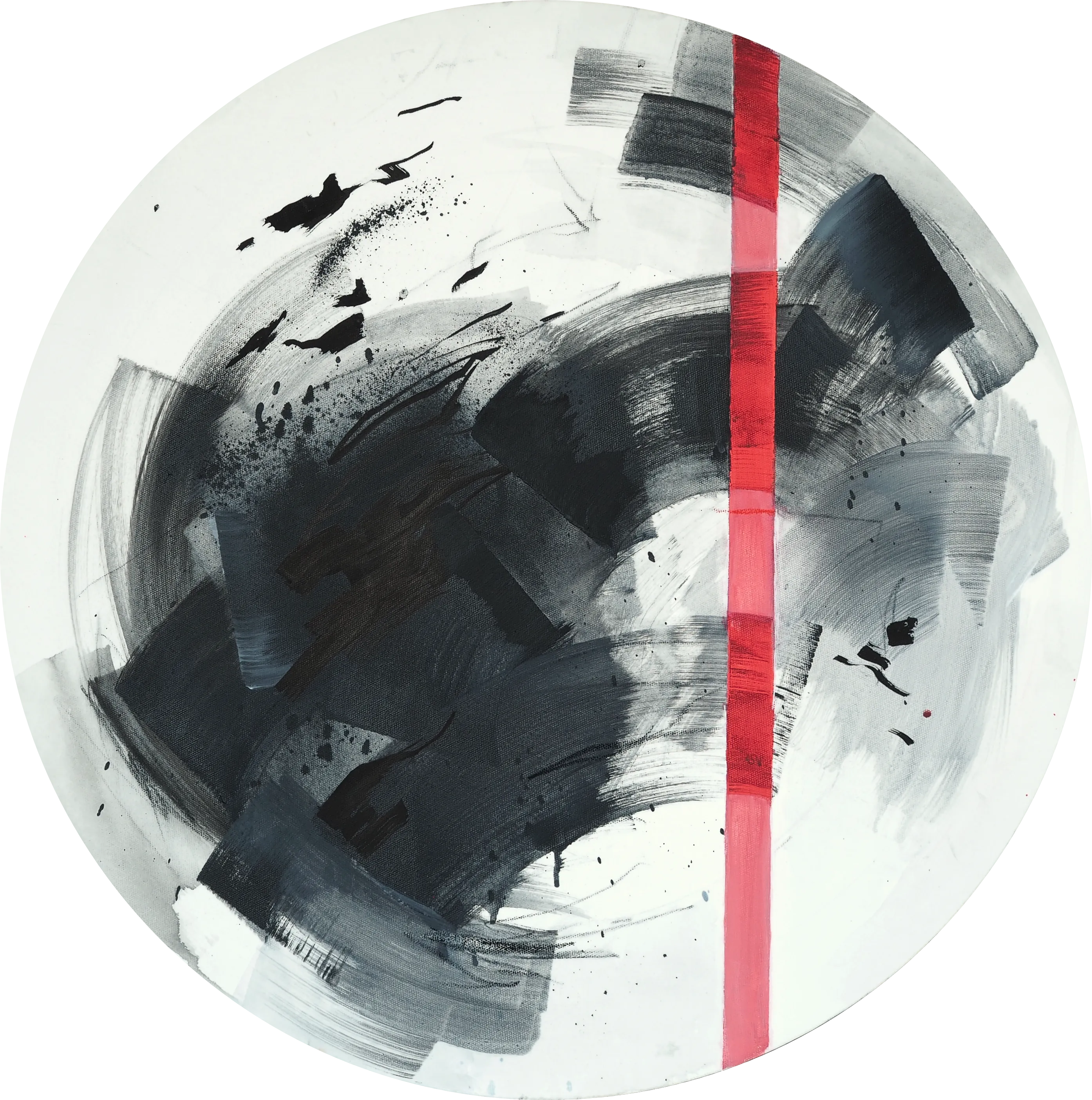 Image of Still There by Maryna Karapetian, size: D 61 cm, made of acrylics, spray paints, charcoal, canvas, Painting medium, from Malmo, part of the Memories series, priced at €450 Photo 1 of 4.