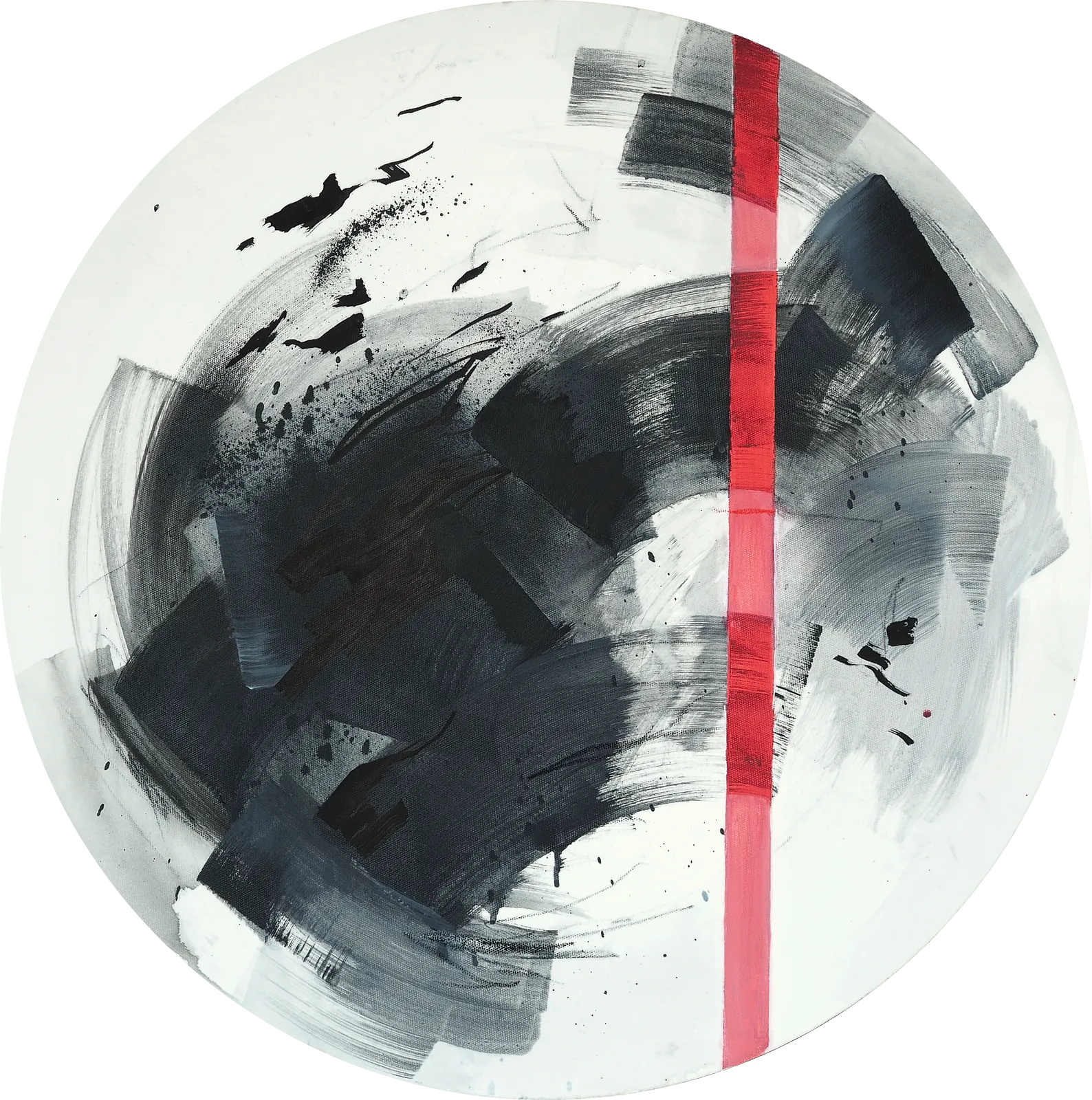 Image of Still There by Maryna Karapetian, size: D 61 cm, made of acrylics, spray paints, charcoal, canvas, Painting medium, from Malmo, part of the Memories series, priced at €450 Photo 1 of 4.