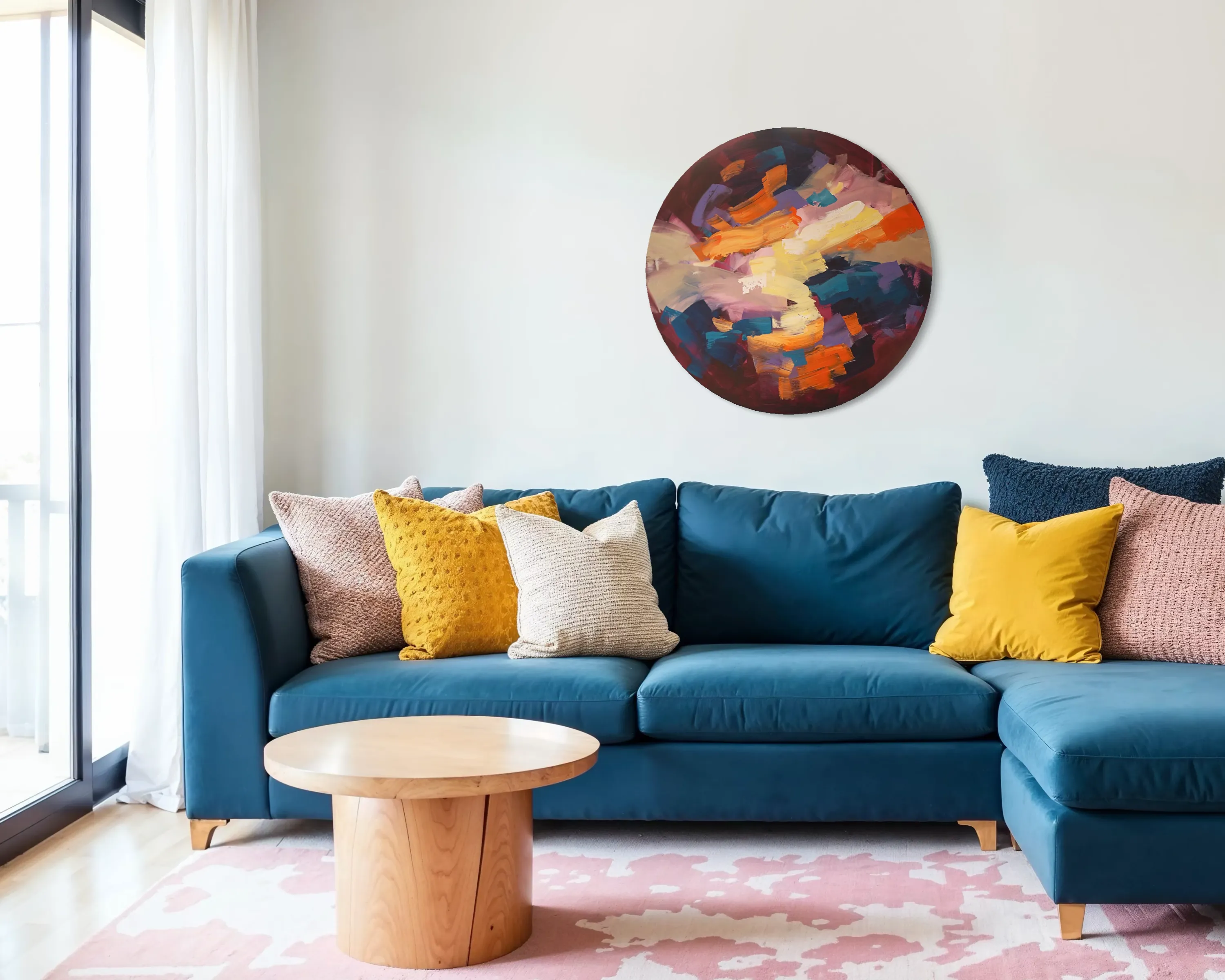 Image of Untitled by Maryna Karapetian, size: 90 x 90 cm, made of acrylics, canvas, Painting medium, from Barcelona, part of the Individual Artwork series, priced at €650 Photo 3 of 5.