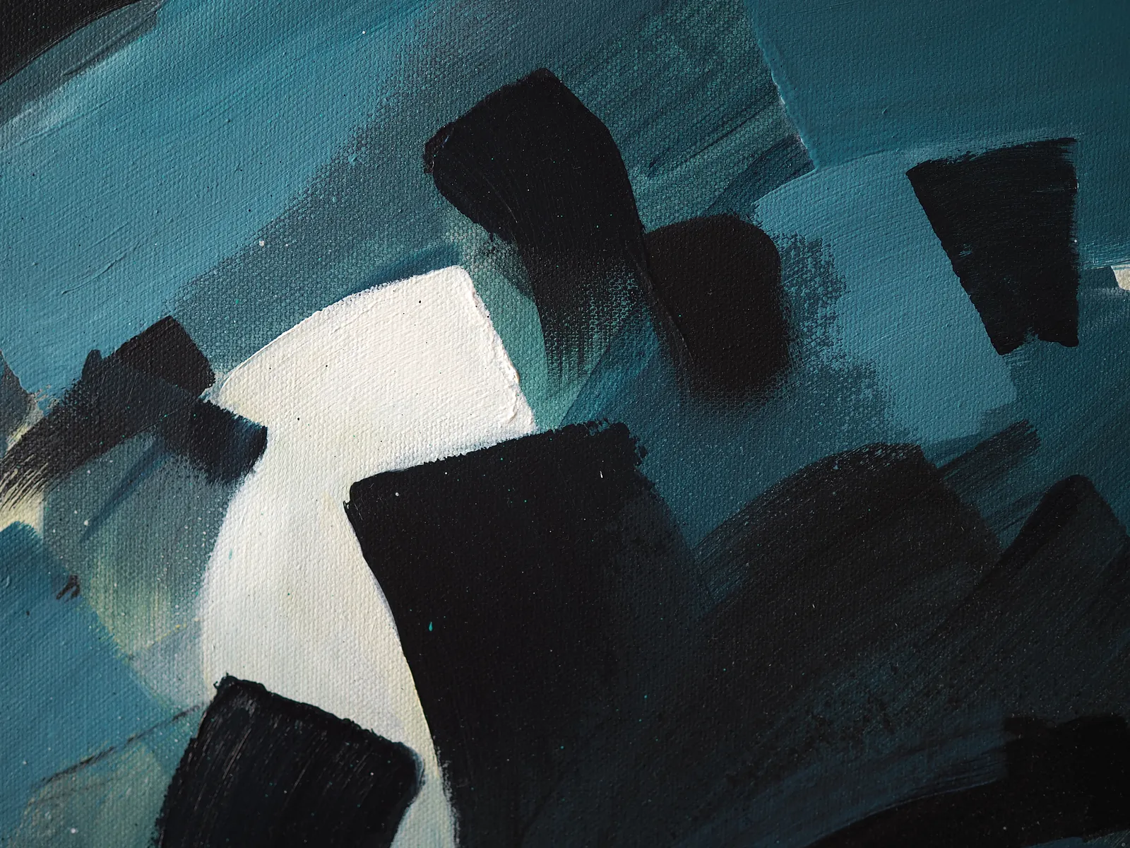 Image of Abstract Calligraphy by Maryna Karapetian, size: 50 x 50 cm, made of acrylics, charcoal, canvas, Painting medium, from Malmo, part of the Individual Artwork series, priced at €400 Photo 4 of 4.