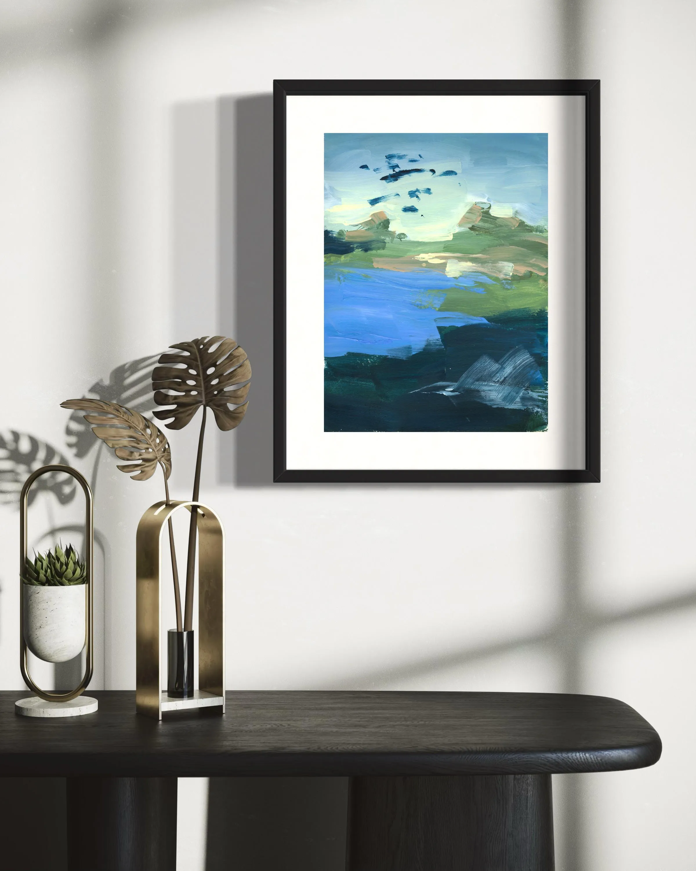 Image of Dnipro's Lullaby by Maryna Karapetian, size: paper size 32 x 41 cm artwork size (without borders) 28 x 37 cm, made of acrylics, paper, Painting medium, from Malmo, part of the Individual Artwork series, priced at €150 Photo 2 of 2.
