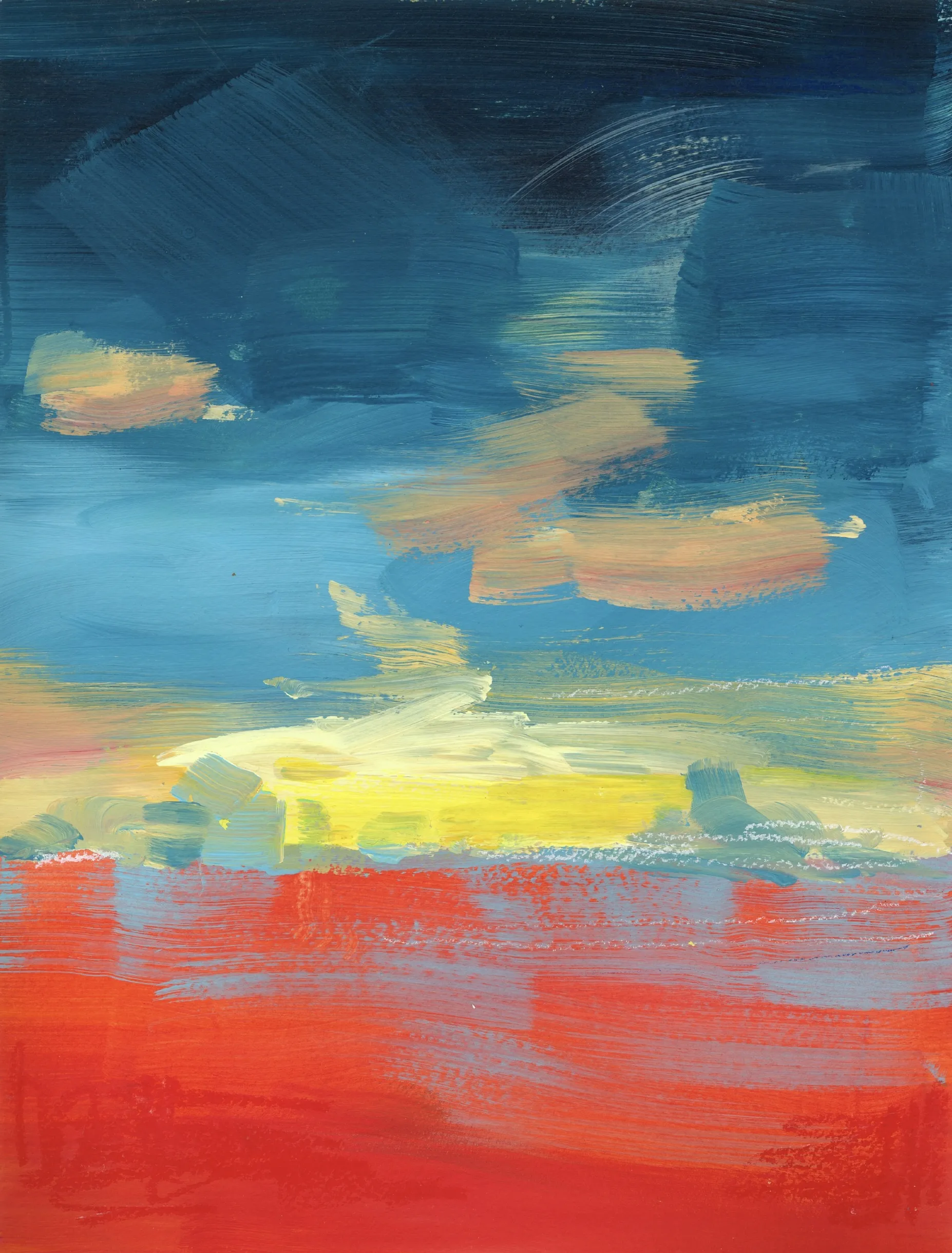 Image of Sunset Echoes by Maryna Karapetian, size: paper size 32 x 41 cm artwork size (without borders) 28 x 37 cm, made of acrylics, paper, Painting medium, from Malmo, part of the Individual Artwork series, priced at €150 Photo 1 of 2.